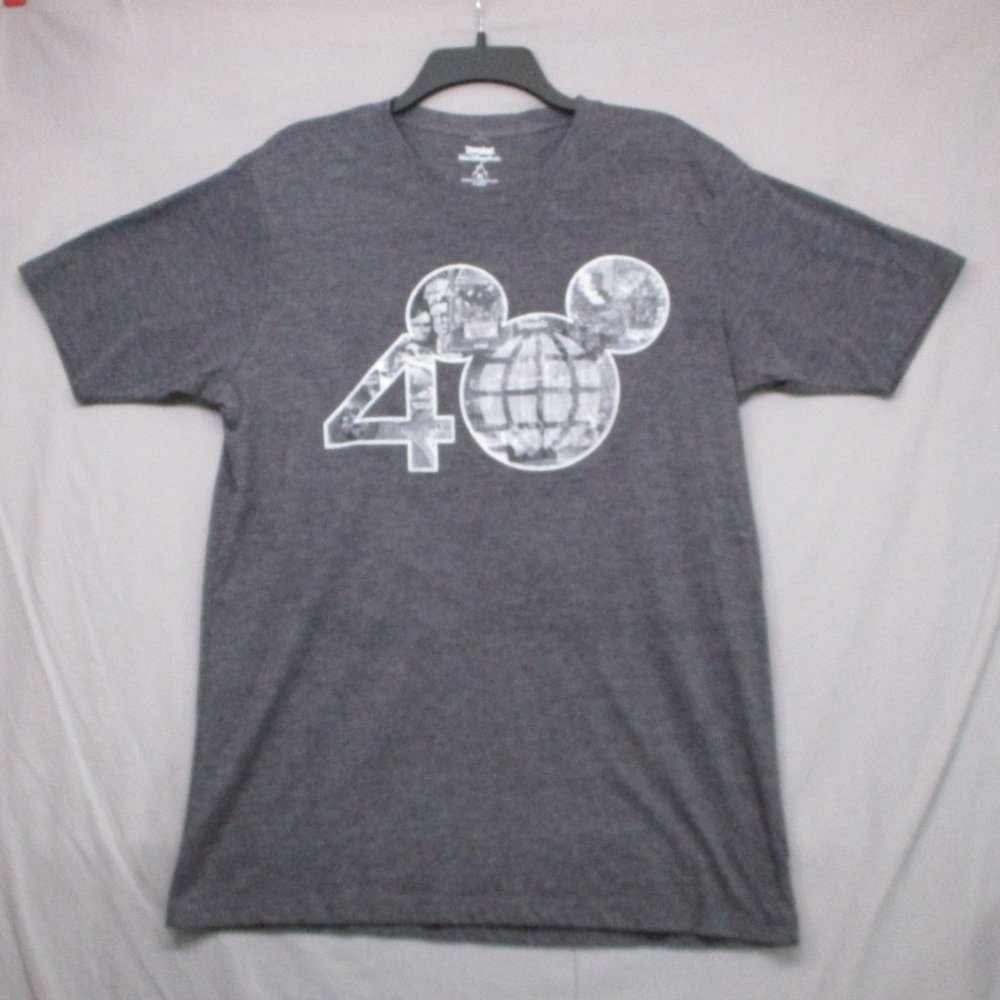 Disney Land 40th Anniversary Graphic Print T-Shirt Gray Unisex Size | XL